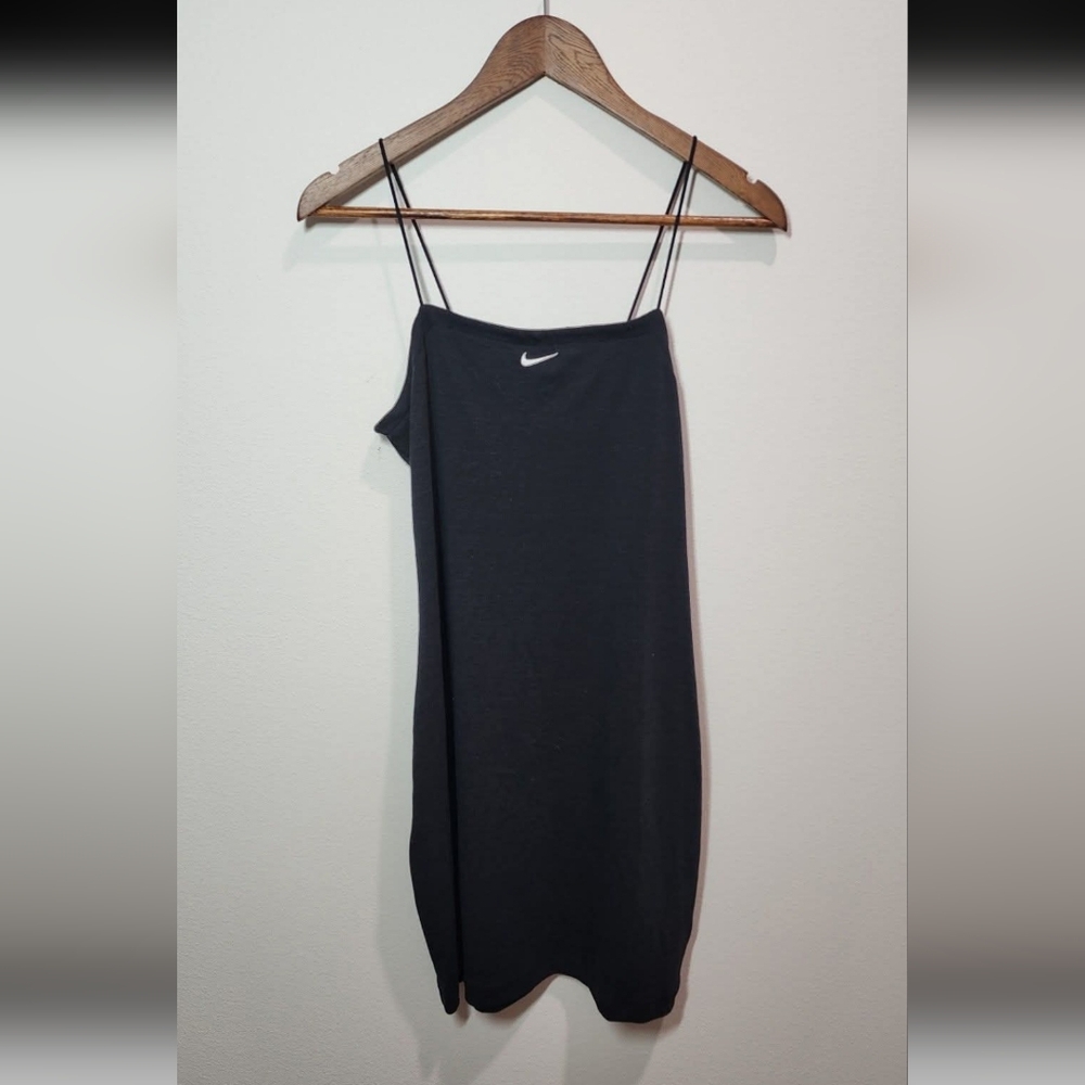 Womens Nike Black Ribbed Slip Dress